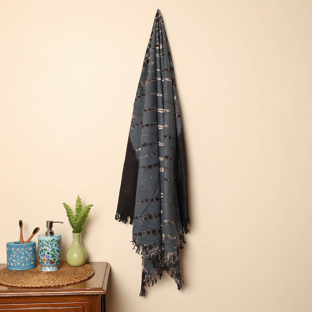 Grey - Tie & Dye Cotton Handloom Shibori Towel 74