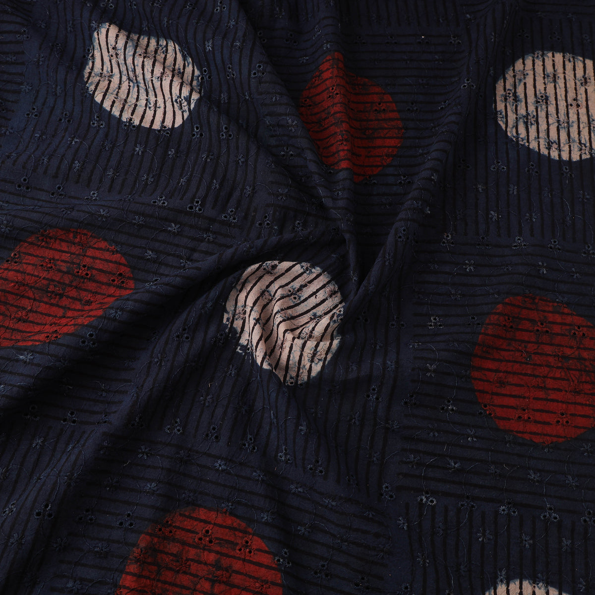 Kutch Hand Block Ajrakh Print Natural Dyed Cotton Hakoba Fabric 25
