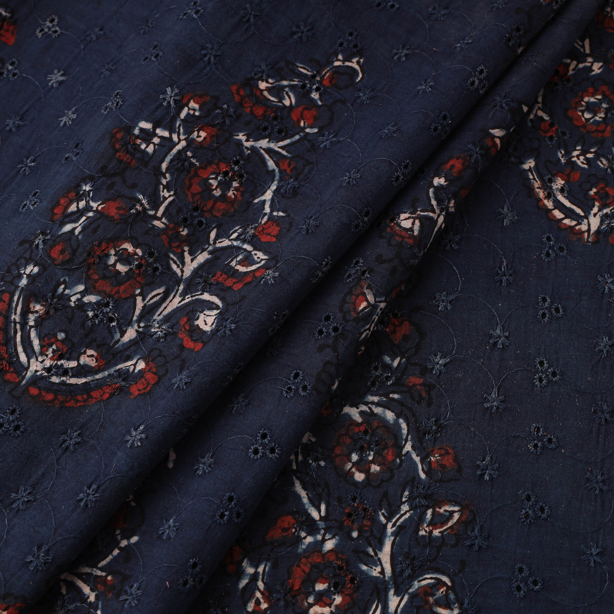 Kutch Hand Block Ajrakh Print Natural Dyed Cotton Hakoba Fabric 26