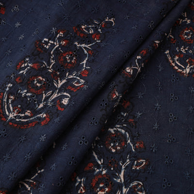 Blue - kutch hand block ajrakh print natural dyed cotton