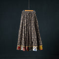 Bagru Hand Block Print 24 Kali Cotton Long Skirt with Patchwork Border 122