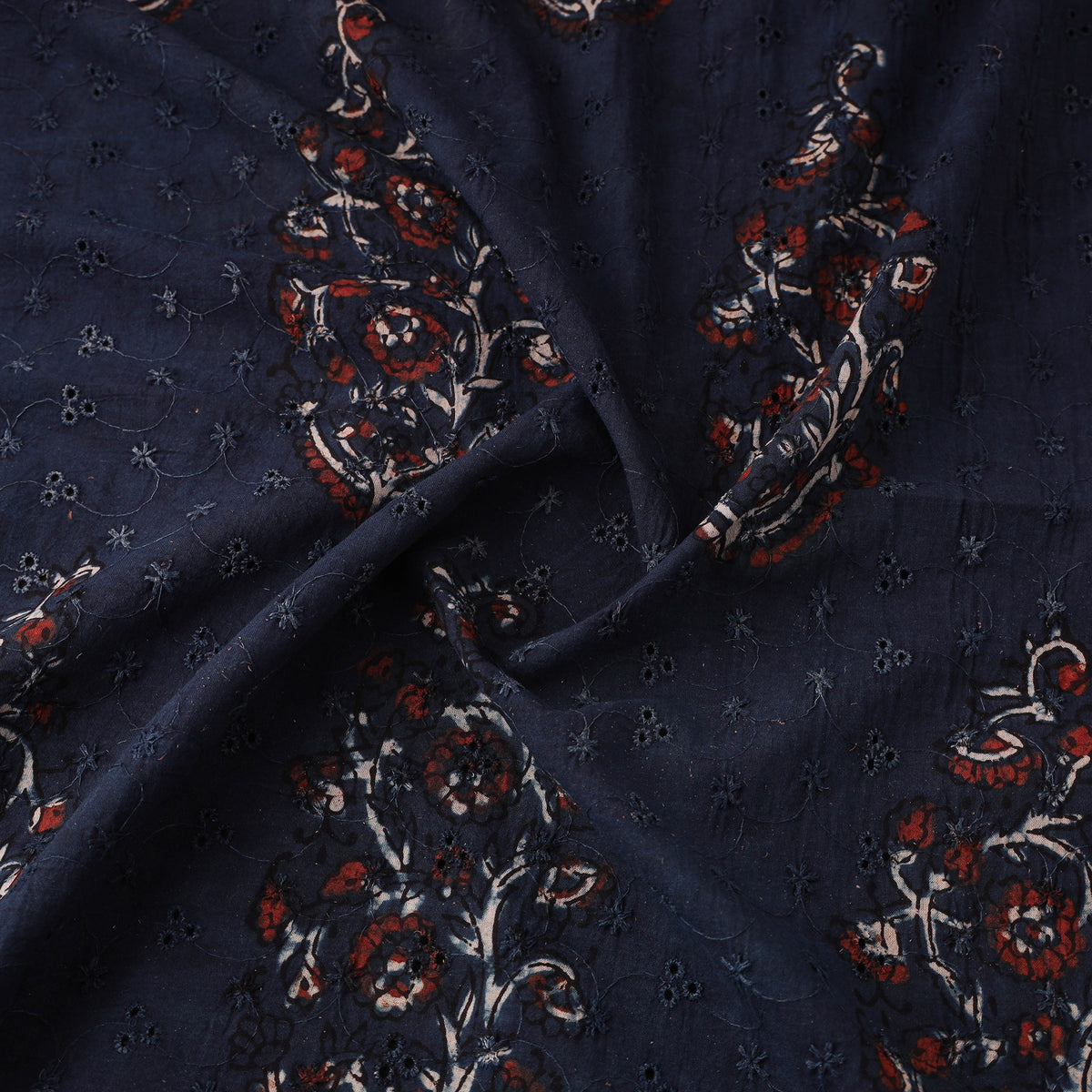 Kutch Hand Block Ajrakh Print Natural Dyed Cotton Hakoba Fabric 26