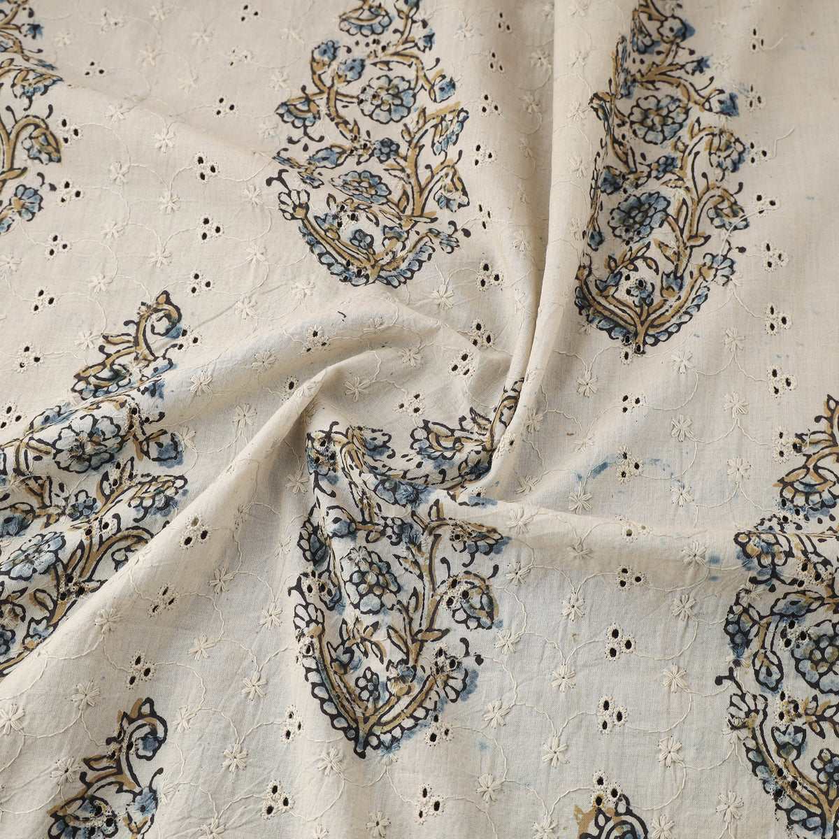 Kutch Hand Block Ajrakh Print Natural Dyed Cotton Hakoba Fabric 27