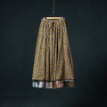 Bagru Hand Block Print 24 Kali Cotton Long Skirt with Patchwork Border 123