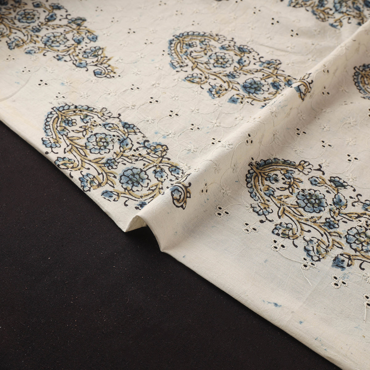 Kutch Hand Block Ajrakh Print Natural Dyed Cotton Hakoba Fabric 27