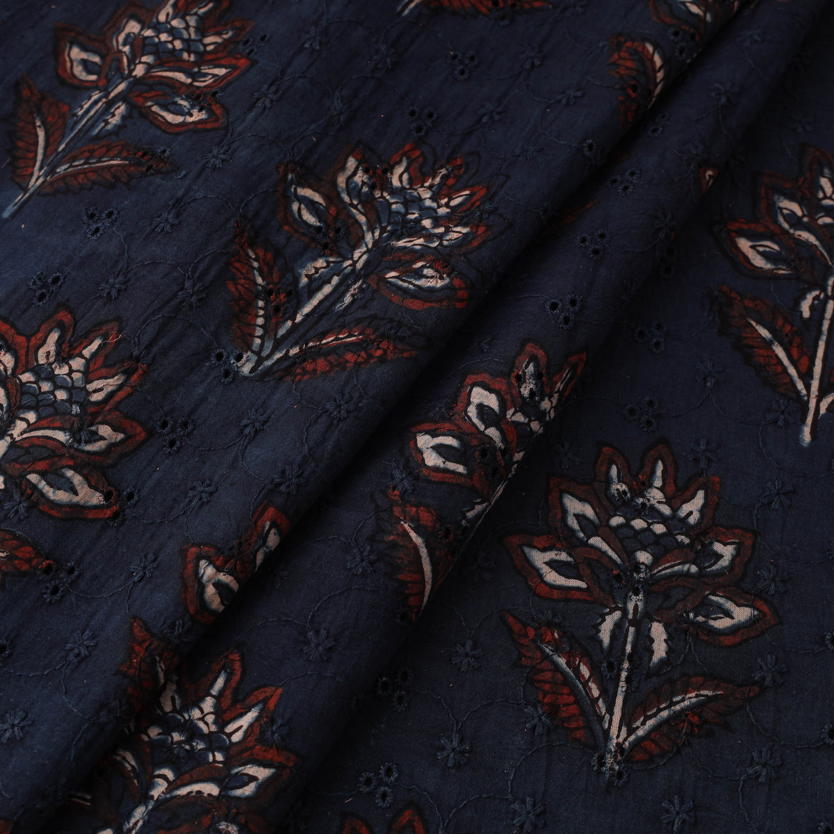 Kutch Hand Block Ajrakh Print Natural Dyed Cotton Hakoba Fabric 28