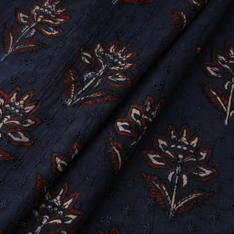 Blue - Kutch Hand Block Ajrakh Print Natural Dyed Cotton Hakoba Fabric 28
