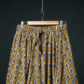 Bagru Hand Block Print 24 Kali Cotton Long Skirt with Patchwork Border 123