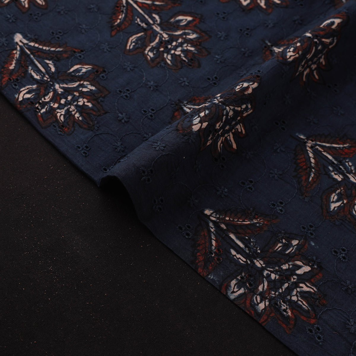 Kutch Hand Block Ajrakh Print Natural Dyed Cotton Hakoba Fabric 28