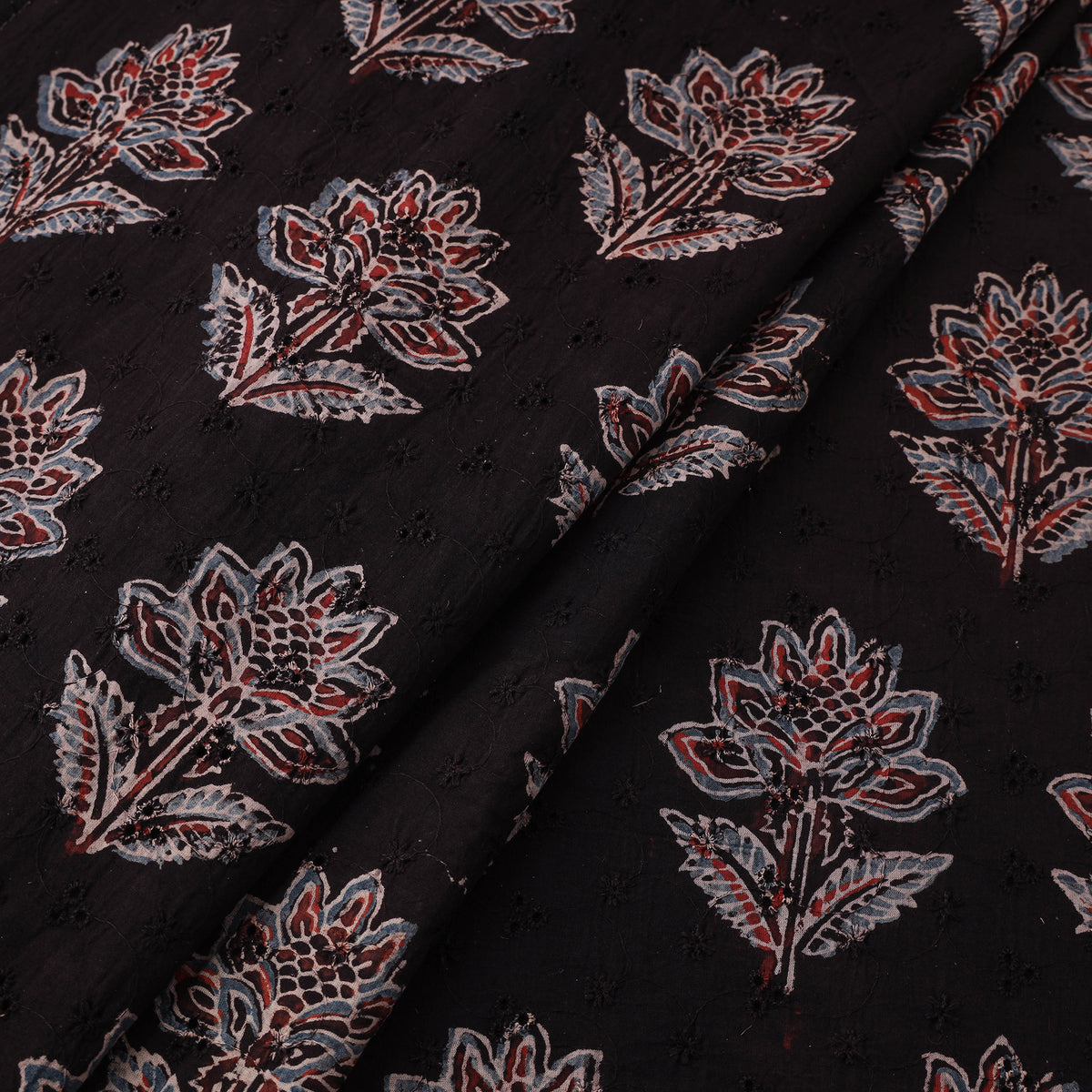 Kutch Hand Block Ajrakh Print Natural Dyed Cotton Hakoba Fabric 29