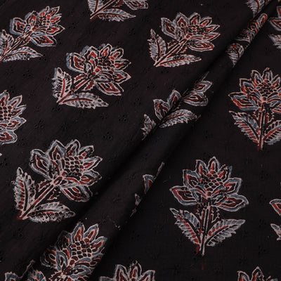 Black - kutch hand block ajrakh print natural dyed cotton