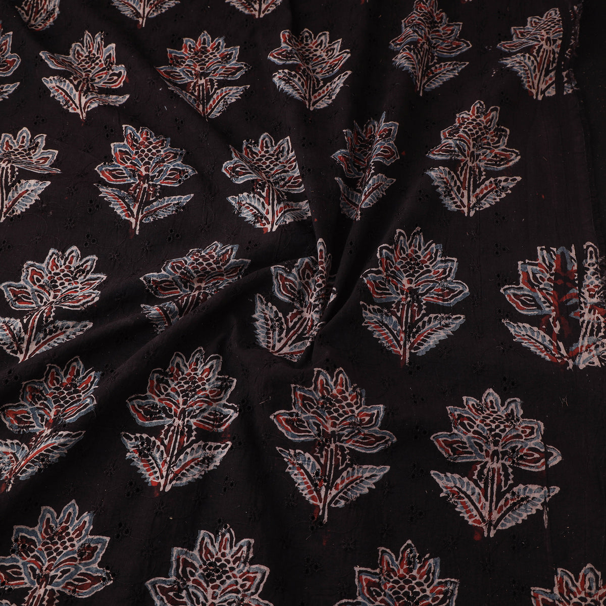 Kutch Hand Block Ajrakh Print Natural Dyed Cotton Hakoba Fabric 29