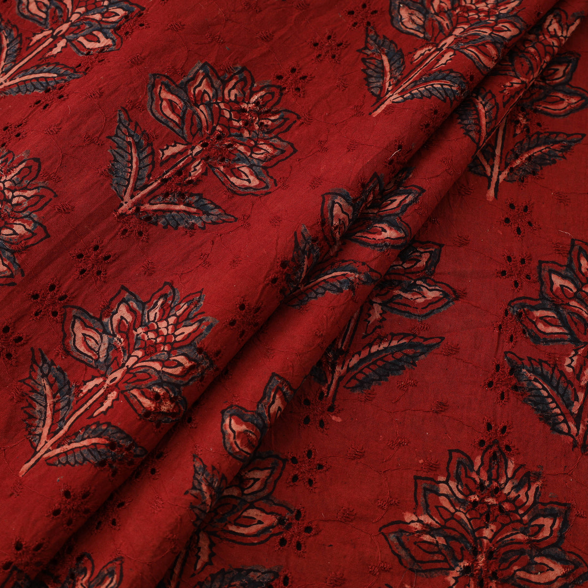 Kutch Hand Block Ajrakh Print Natural Dyed Cotton Hakoba Fabric 30