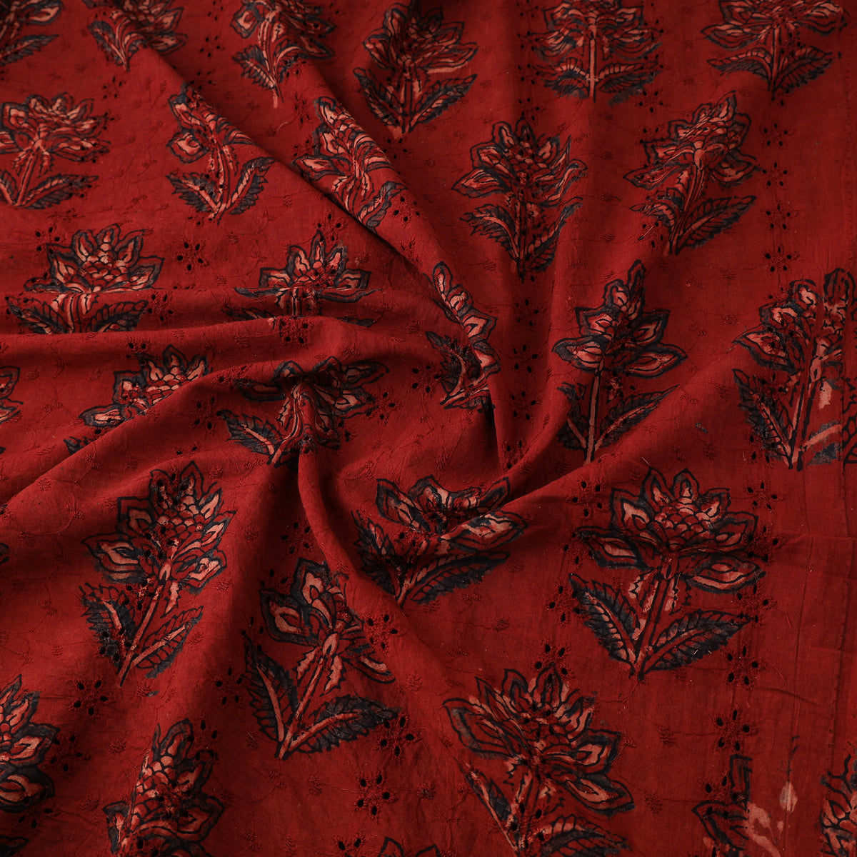 Kutch Hand Block Ajrakh Print Natural Dyed Cotton Hakoba Fabric 30