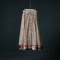 Bagru Hand Block Print 24 Kali Cotton Long Skirt with Patchwork Border 125