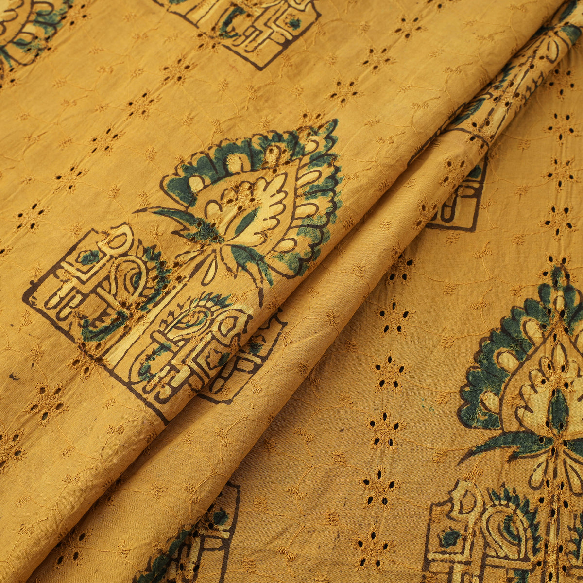 Kutch Hand Block Ajrakh Print Natural Dyed Cotton Hakoba Fabric 31