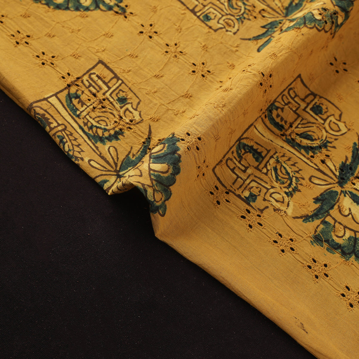Kutch Hand Block Ajrakh Print Natural Dyed Cotton Hakoba Fabric 31