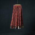 Bagru Hand Block Print 24 Kali Cotton Long Skirt with Patchwork Border 126