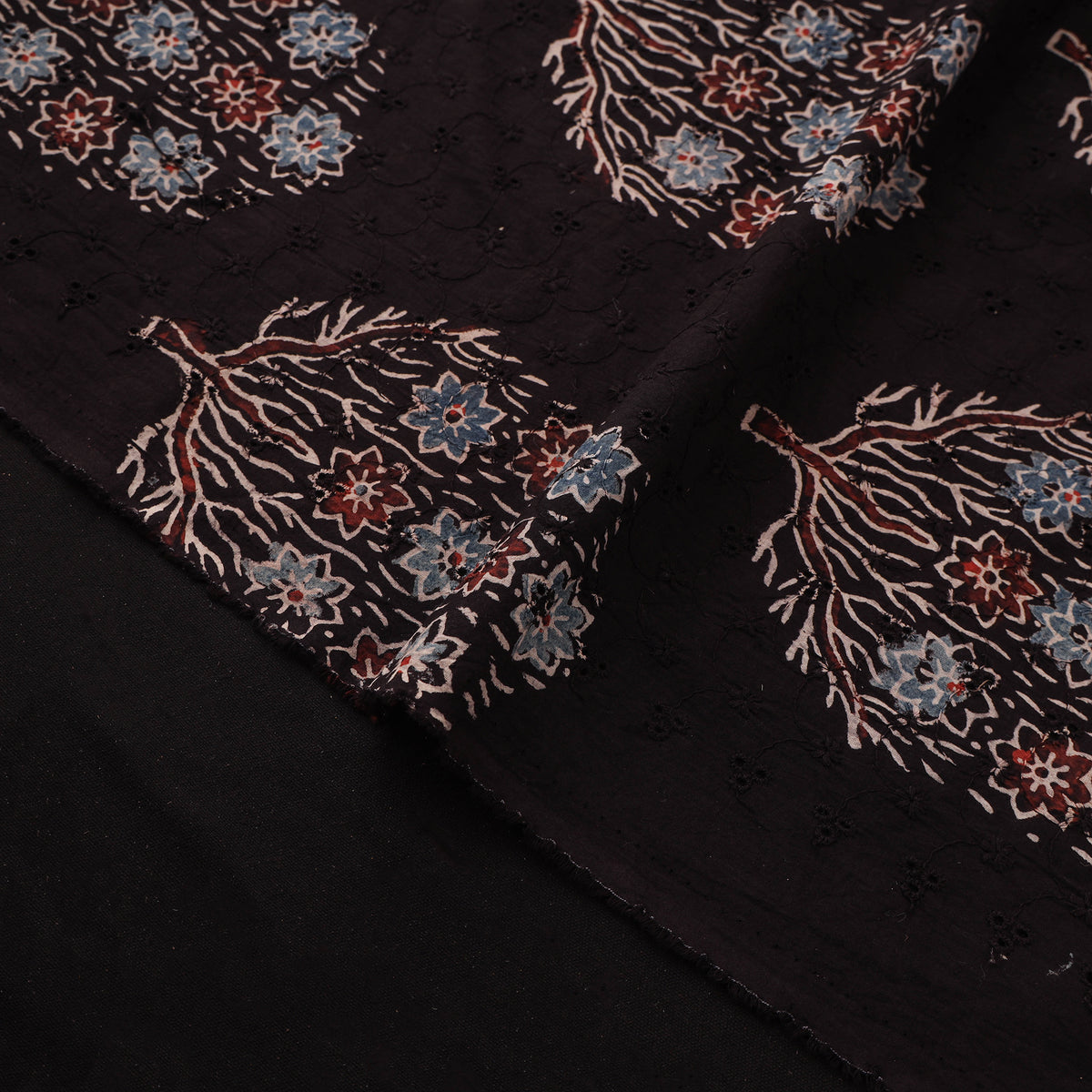 Kutch Hand Block Ajrakh Print Natural Dyed Cotton Hakoba Fabric 16