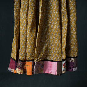 Bagru Hand Block Print 24 Kali Cotton Long Skirt with Patchwork Border 127