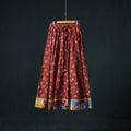 Bagru Hand Block Print 24 Kali Cotton Long Skirt with Patchwork Border 128