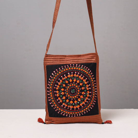 Mashru Silk Kutch Neran Hand Embroidery Sling Bag 01