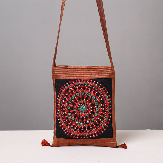 Mashru Silk Kutch Neran Hand Embroidery Sling Bag 02