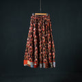 Bagru Hand Block Print 24 Kali Cotton Long Skirt with Patchwork Border 132