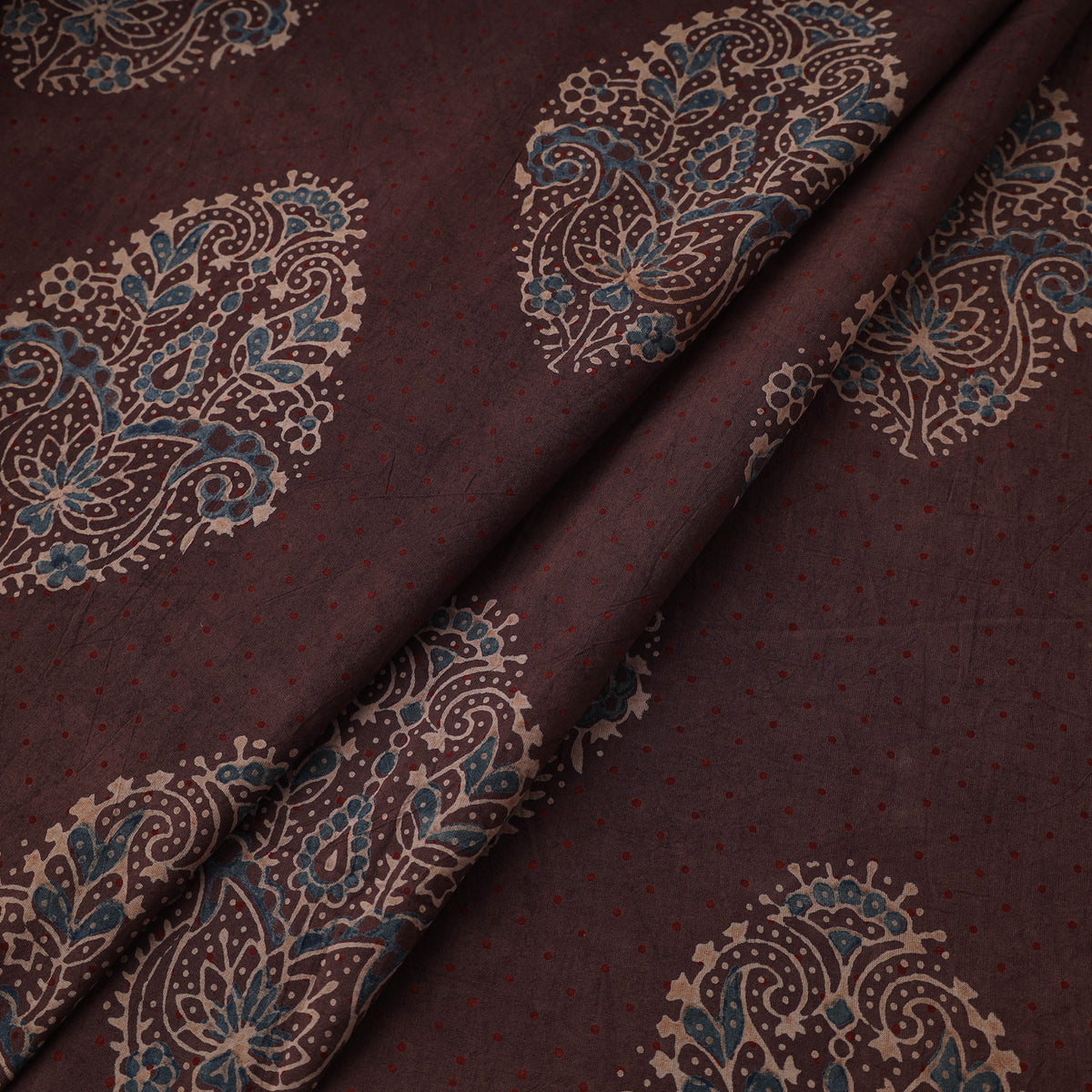 Kutch Ajrakh Print Hand Block Natural Dyed Cotton Fabric 03