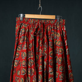 Bagru Hand Block Print 24 Kali Cotton Long Skirt with Patchwork Border 133