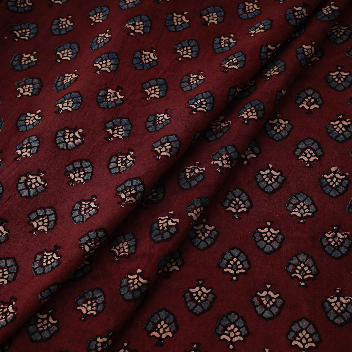 Kutch Ajrakh Print Hand Block Natural Dyed Cotton Fabric 05