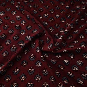 Kutch Ajrakh Print Hand Block Natural Dyed Cotton Fabric 05