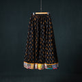 Bagru Hand Block Print 24 Kali Cotton Long Skirt with Patchwork Border 134