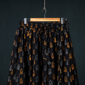 Bagru Hand Block Print 24 Kali Cotton Long Skirt with Patchwork Border 134