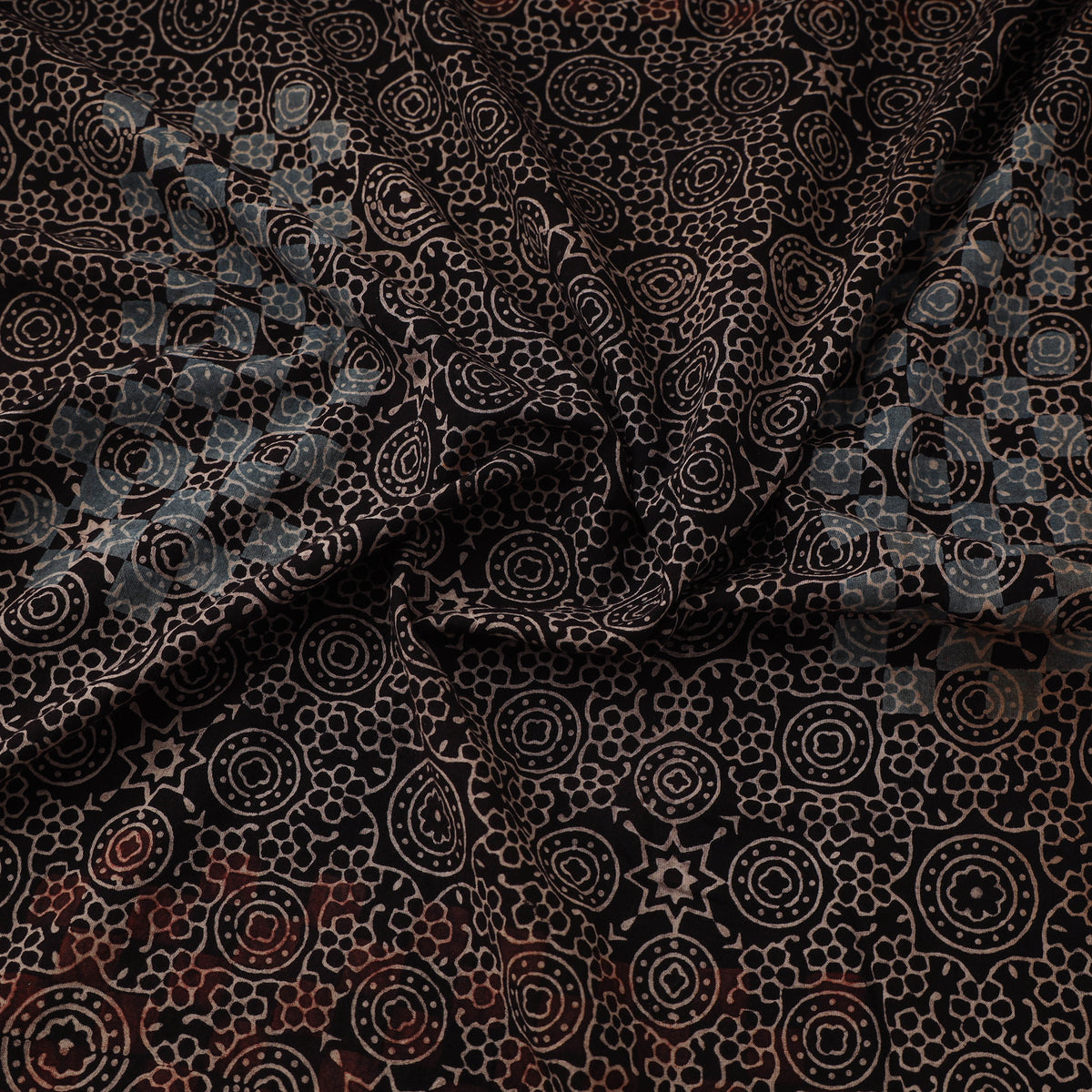 Kutch Ajrakh Print Hand Block Natural Dyed Cotton Fabric 07