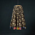 Bagru Hand Block Print 24 Kali Cotton Long Skirt with Patchwork Border 135