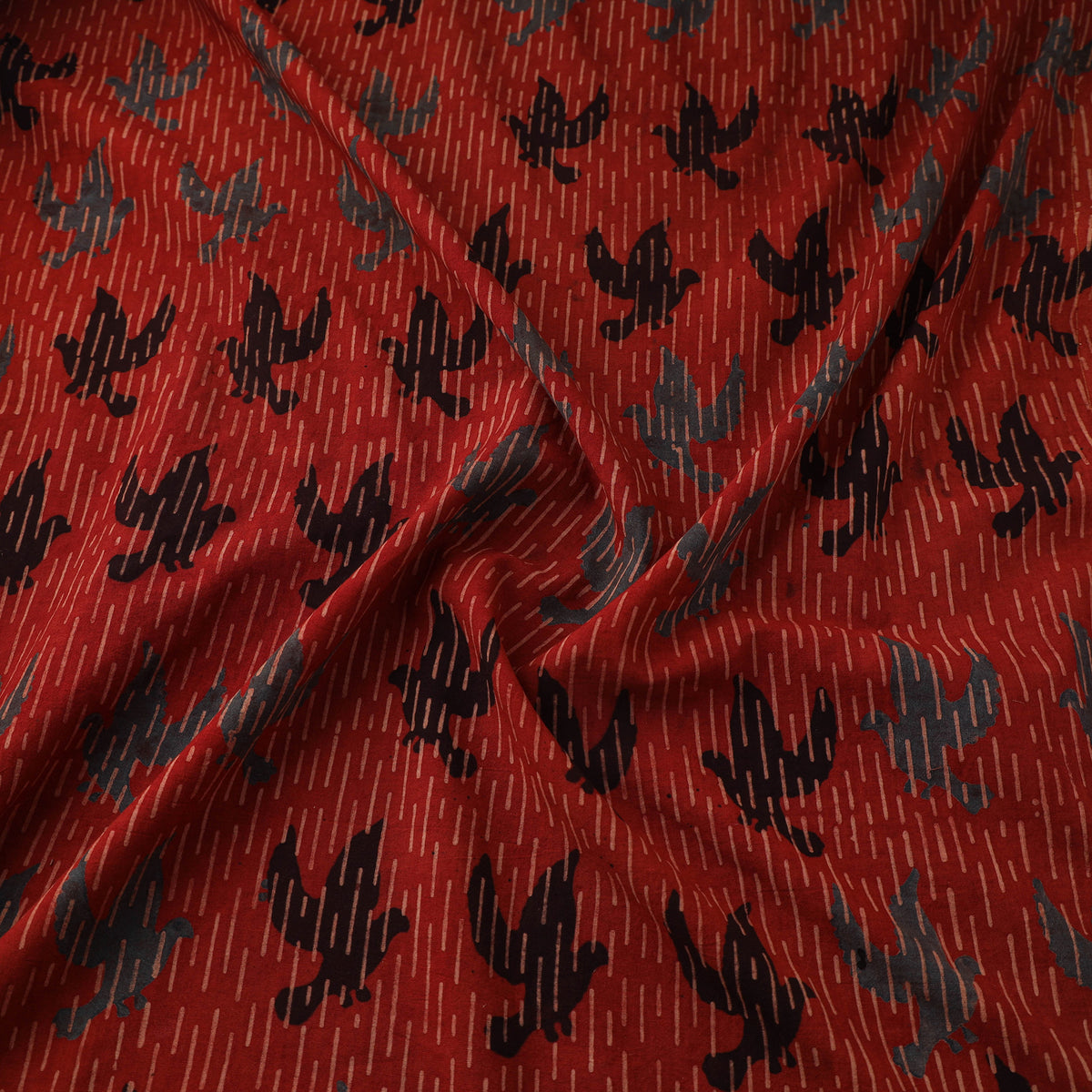 Kutch Ajrakh Print Hand Block Natural Dyed Cotton Fabric 09