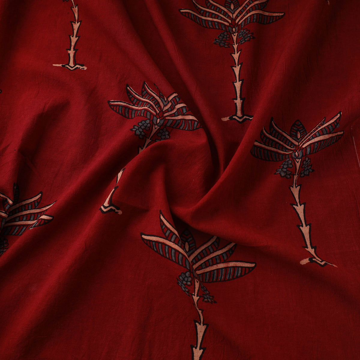 Kutch Ajrakh Print Hand Block Natural Dyed Cotton Fabric 10