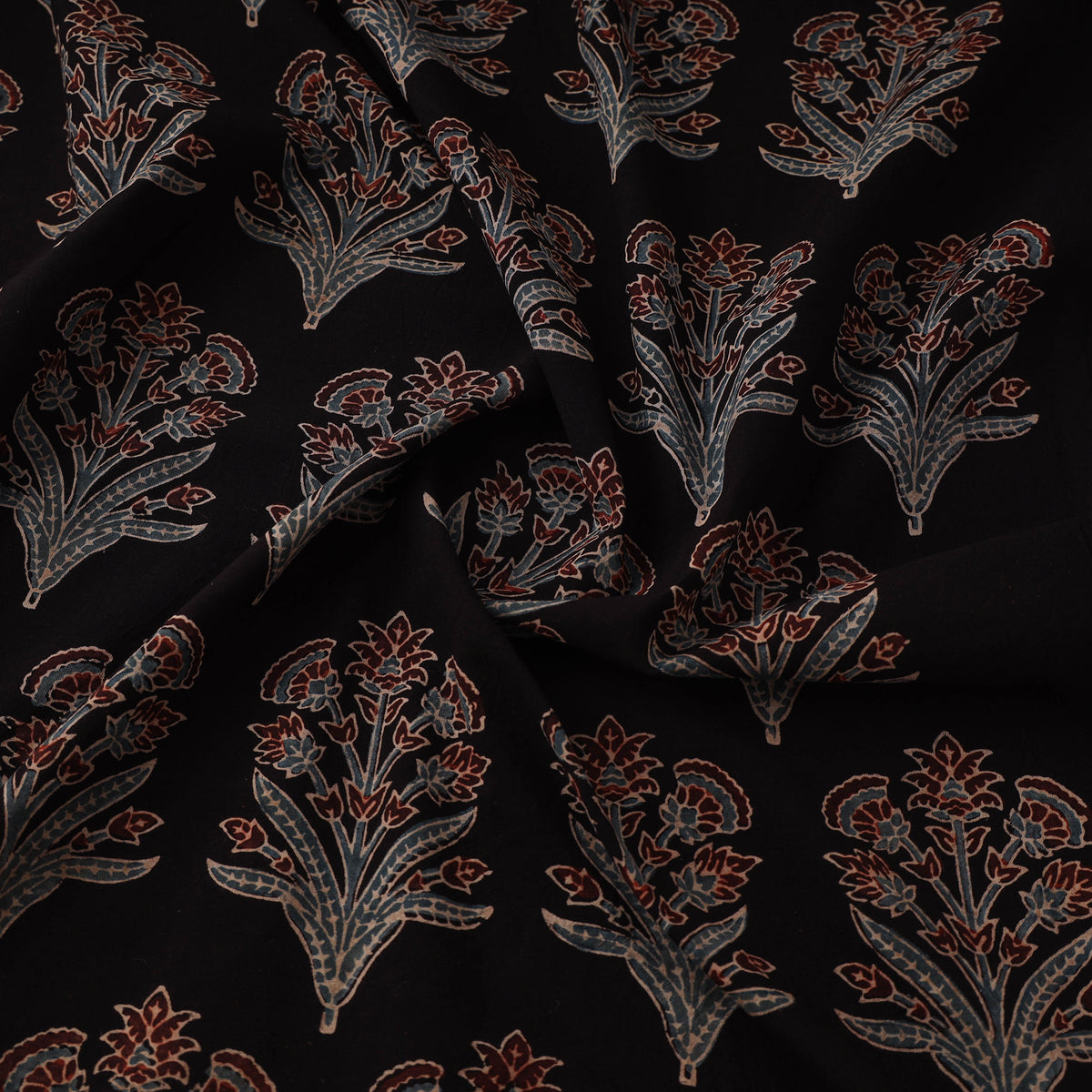 Kutch Ajrakh Print Hand Block Natural Dyed Cotton Fabric 13