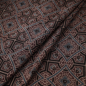 Kutch Ajrakh Print Hand Block Natural Dyed Cotton Fabric 14