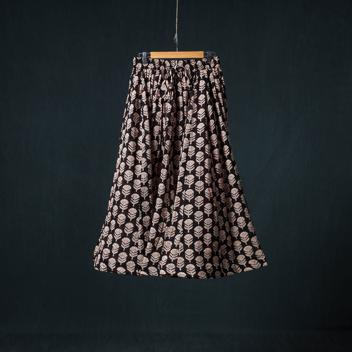Bagru Hand Block Print 24 Kali Cotton Long Skirt 150