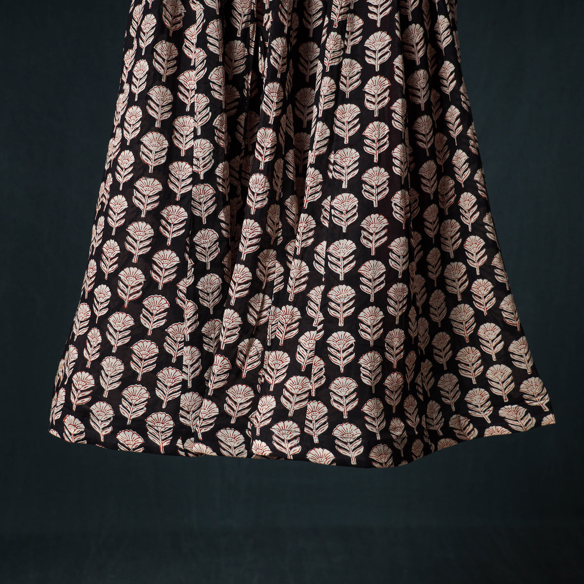 Bagru Hand Block Print 24 Kali Cotton Long Skirt 150