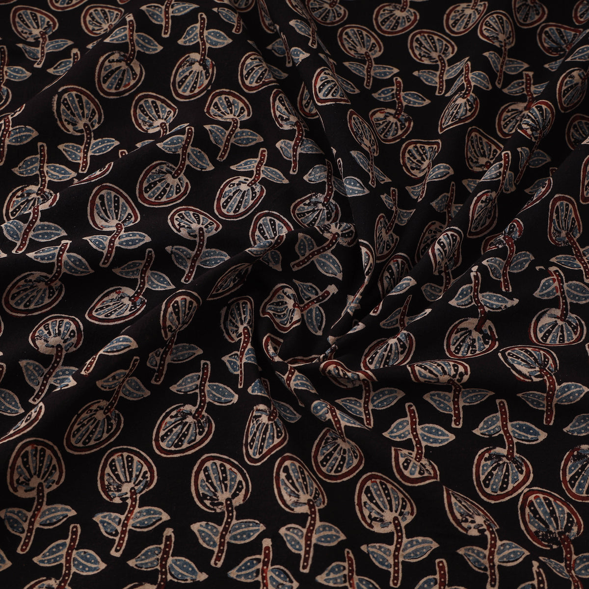 Kutch Ajrakh Print Hand Block Natural Dyed Cotton Fabric 17