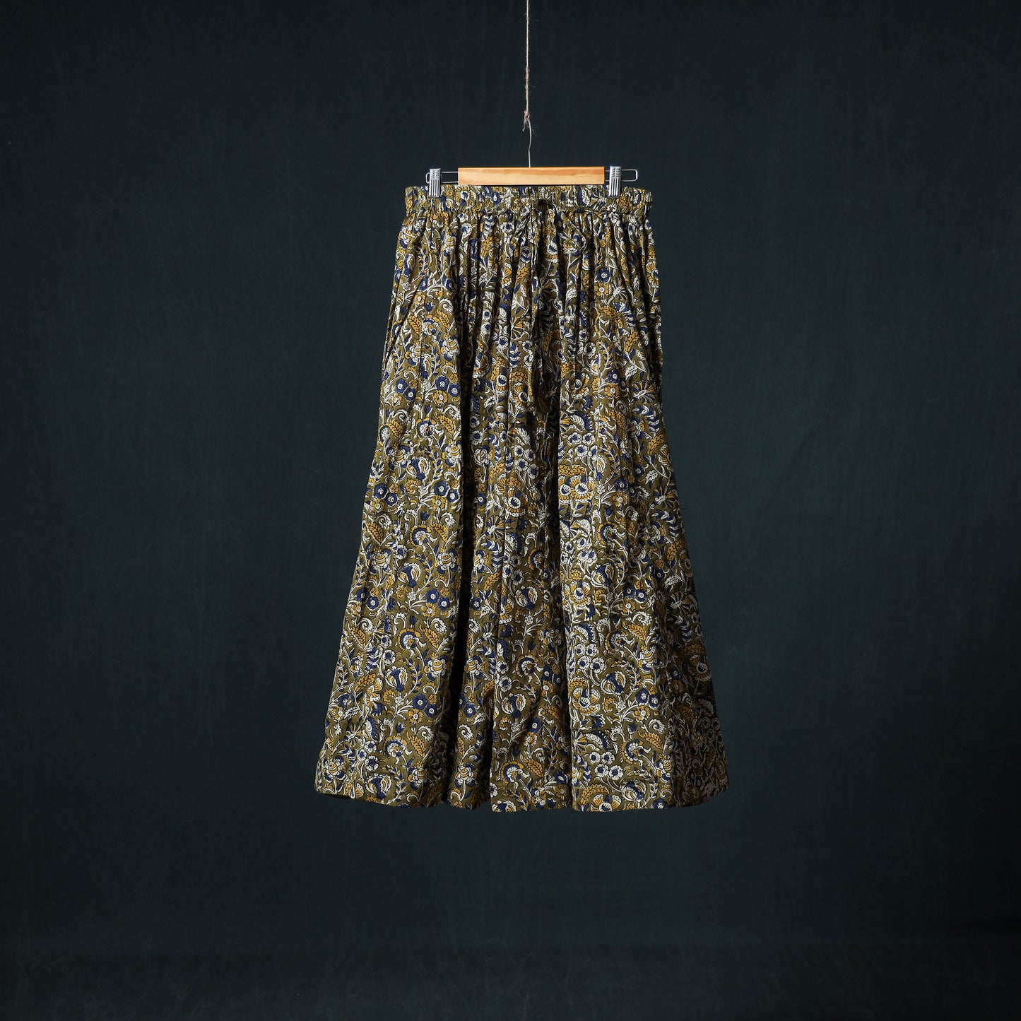 Bagru Hand Block Print 24 Kali Cotton Long Skirt 149