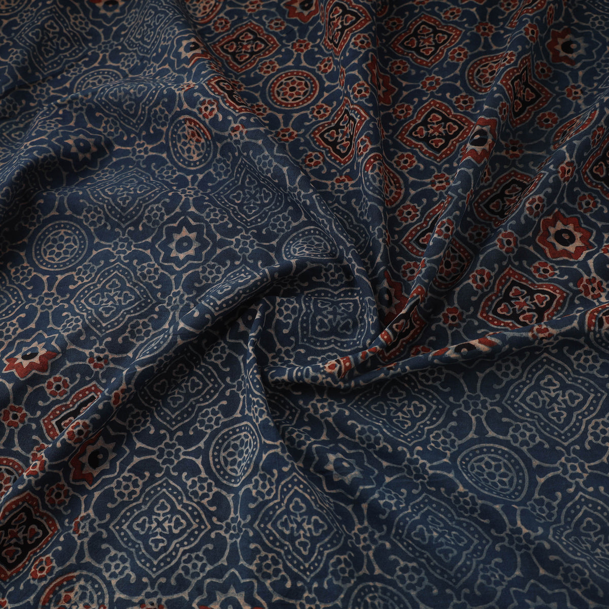 Kutch Ajrakh Print Hand Block Natural Dyed Cotton Fabric 19