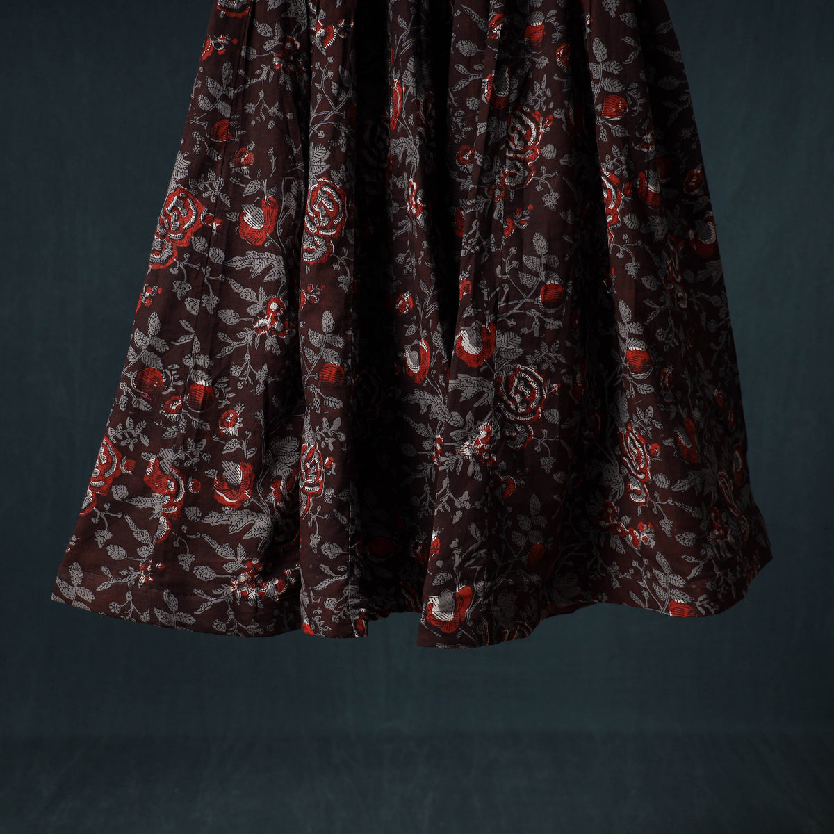 Bagru Hand Block Print 24 Kali Cotton Long Skirt 148