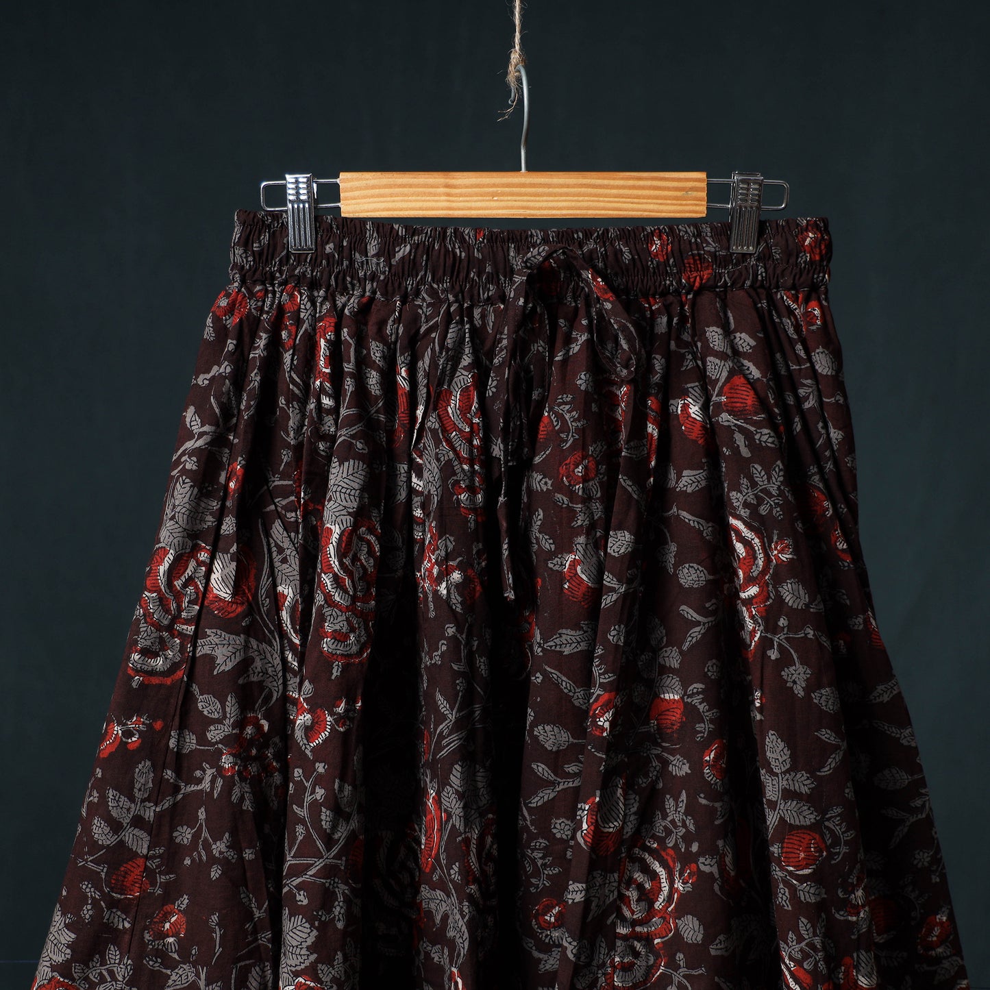 Bagru Hand Block Print 24 Kali Cotton Long Skirt 148