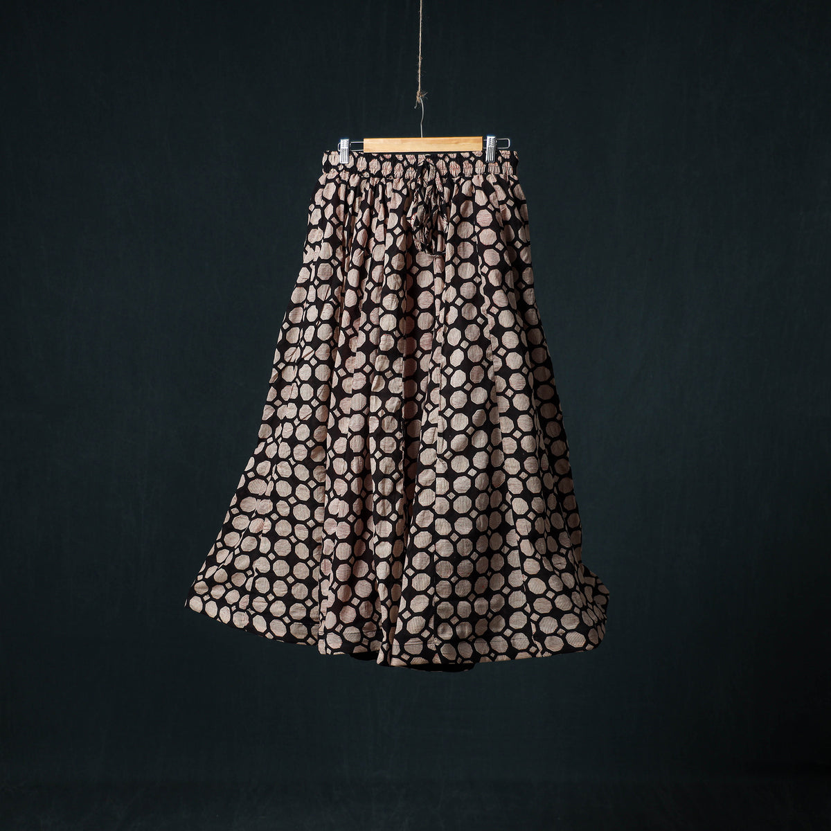 Bagru Hand Block Print 24 Kali Cotton Long Skirt 147