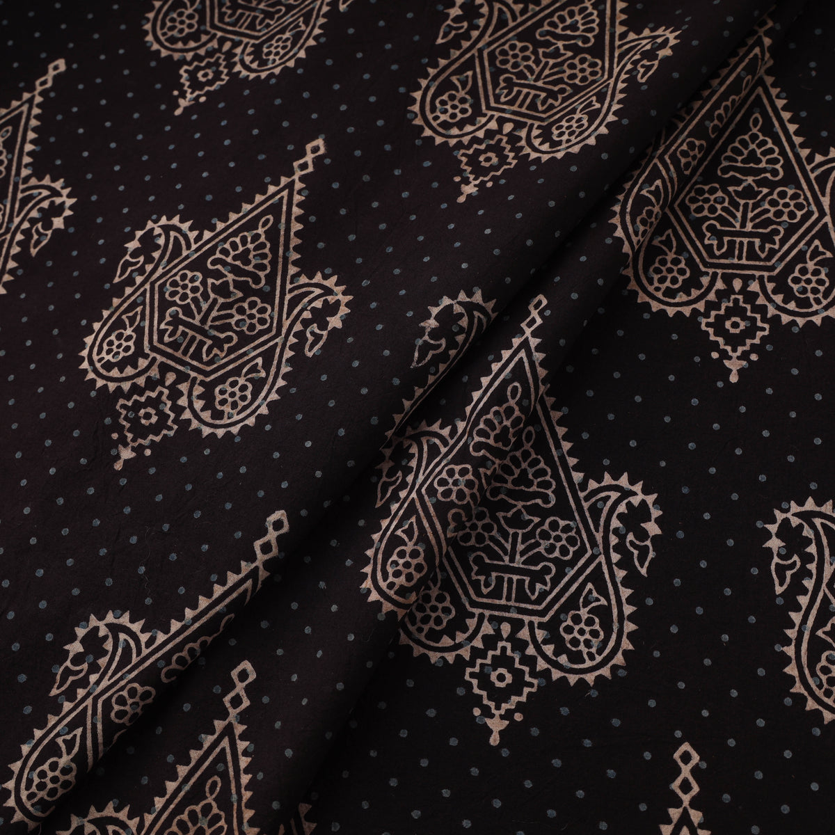 Kutch Ajrakh Print Hand Block Natural Dyed Cotton Fabric 21