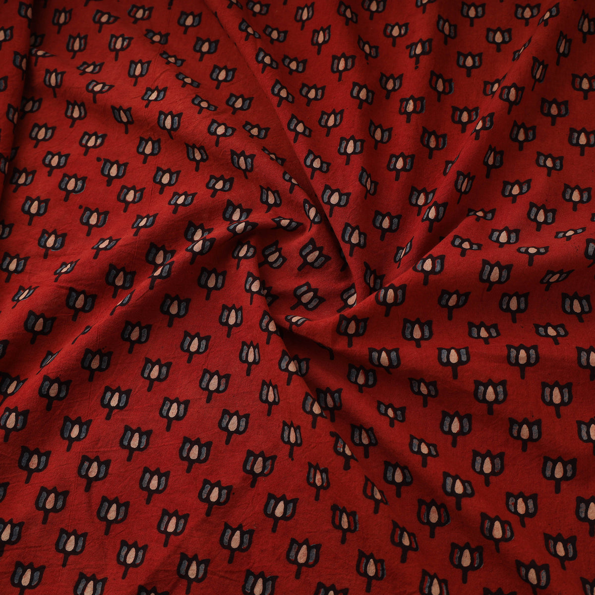 Kutch Ajrakh Print Hand Block Natural Dyed Cotton Fabric 22